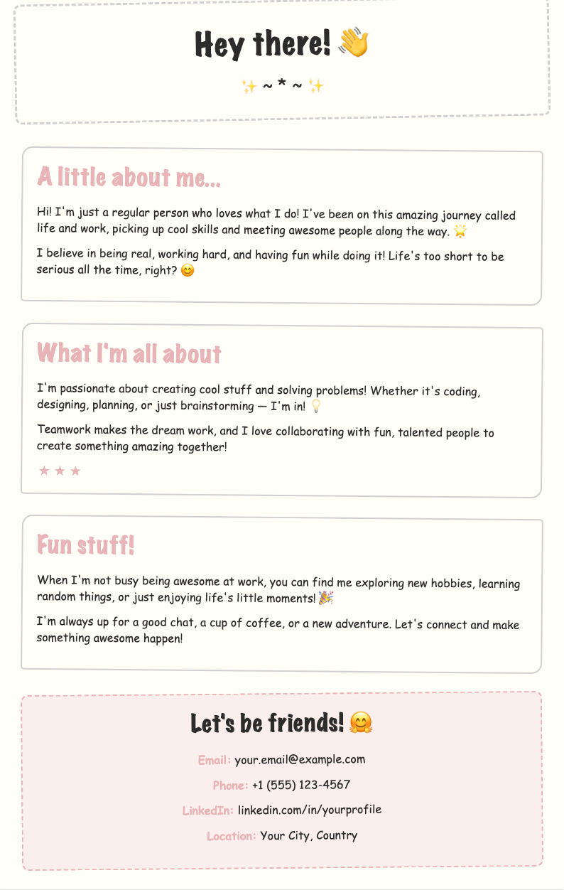 Hand drawn sketch self introduction